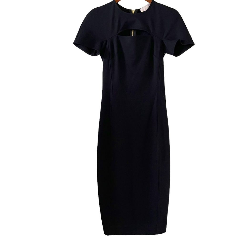 Rachel Parcell NEW Exposed Zipper Bodycon Dress In Black Size XXS